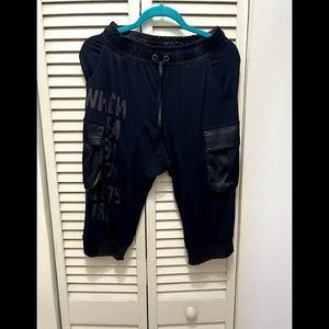 Black satin and cotton short